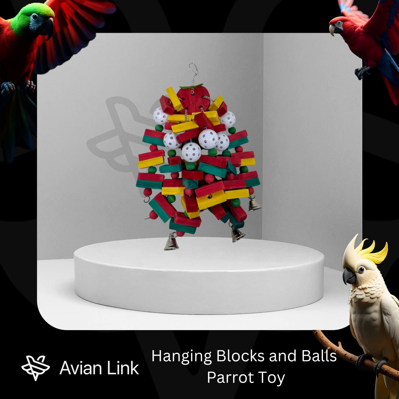 Hanging Blocks and Balls Parrot Toy #3-24