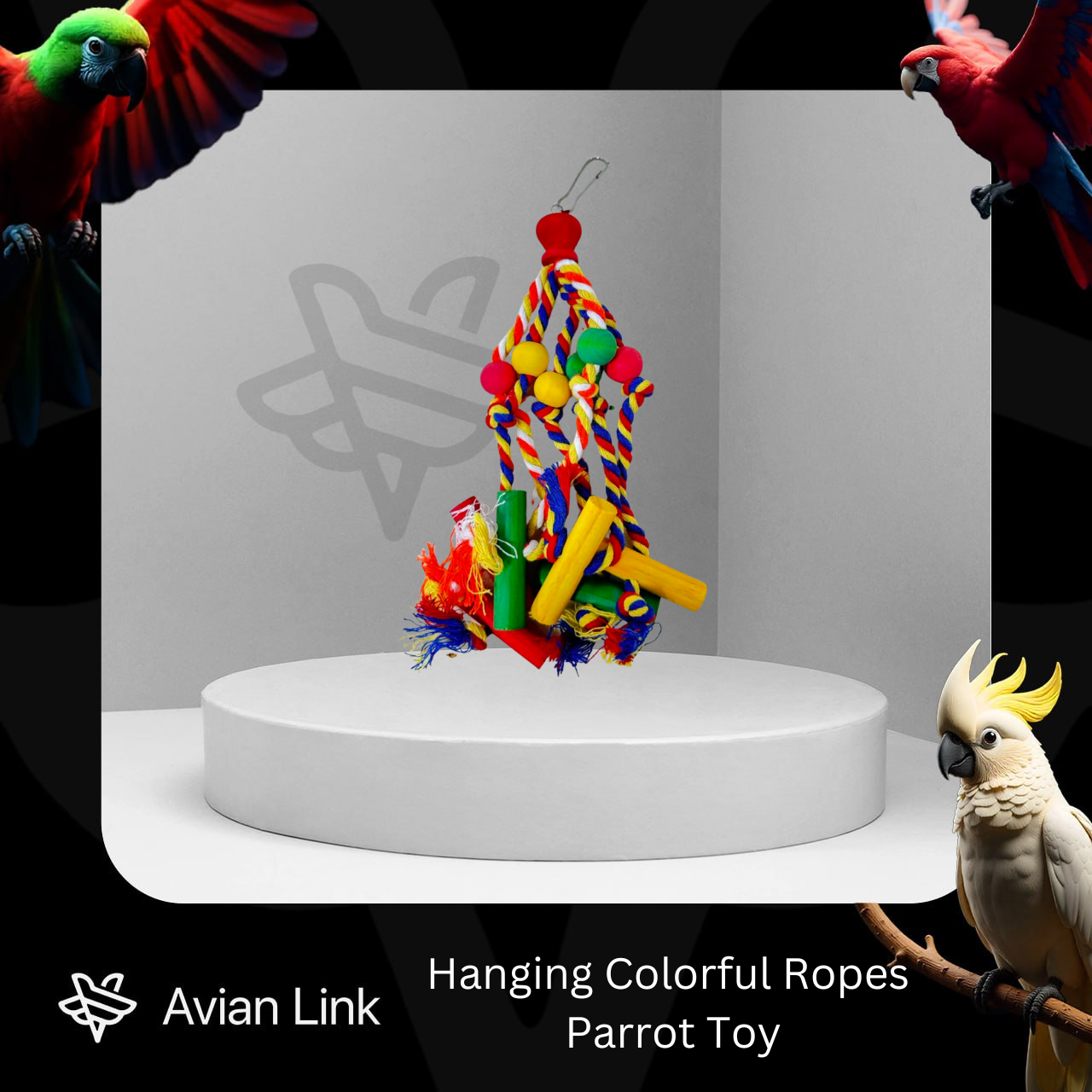 Hanging Colorful Ropes Parrot Toy #3-26