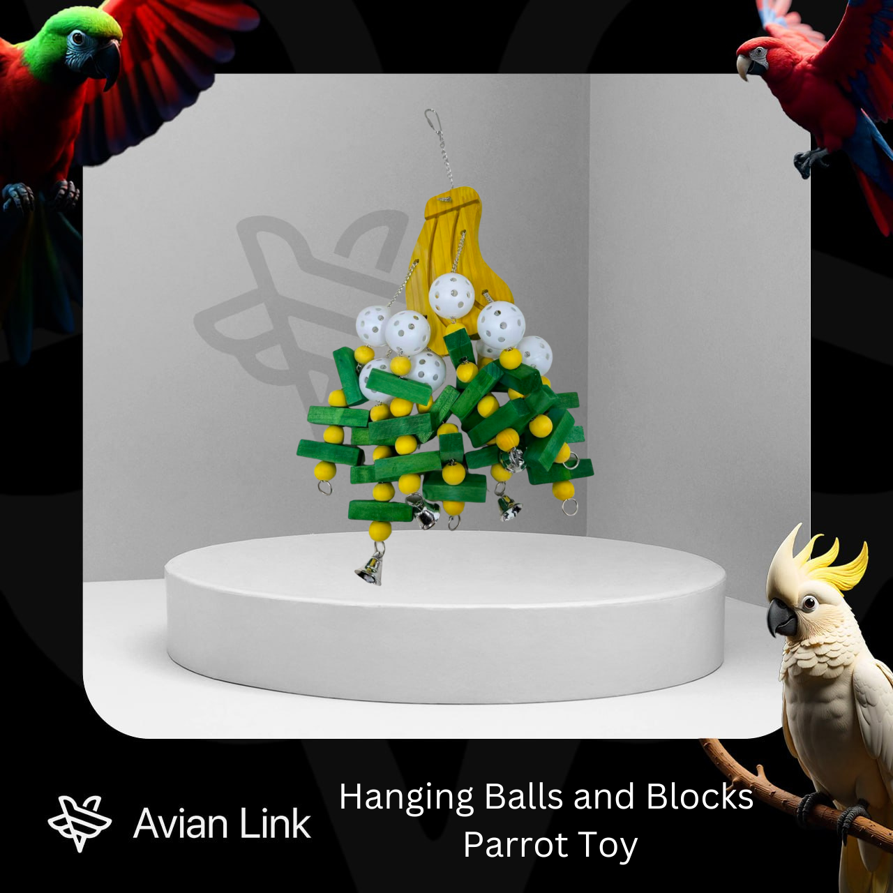Hanging Balls and Blocks Parrot Toy #3-27