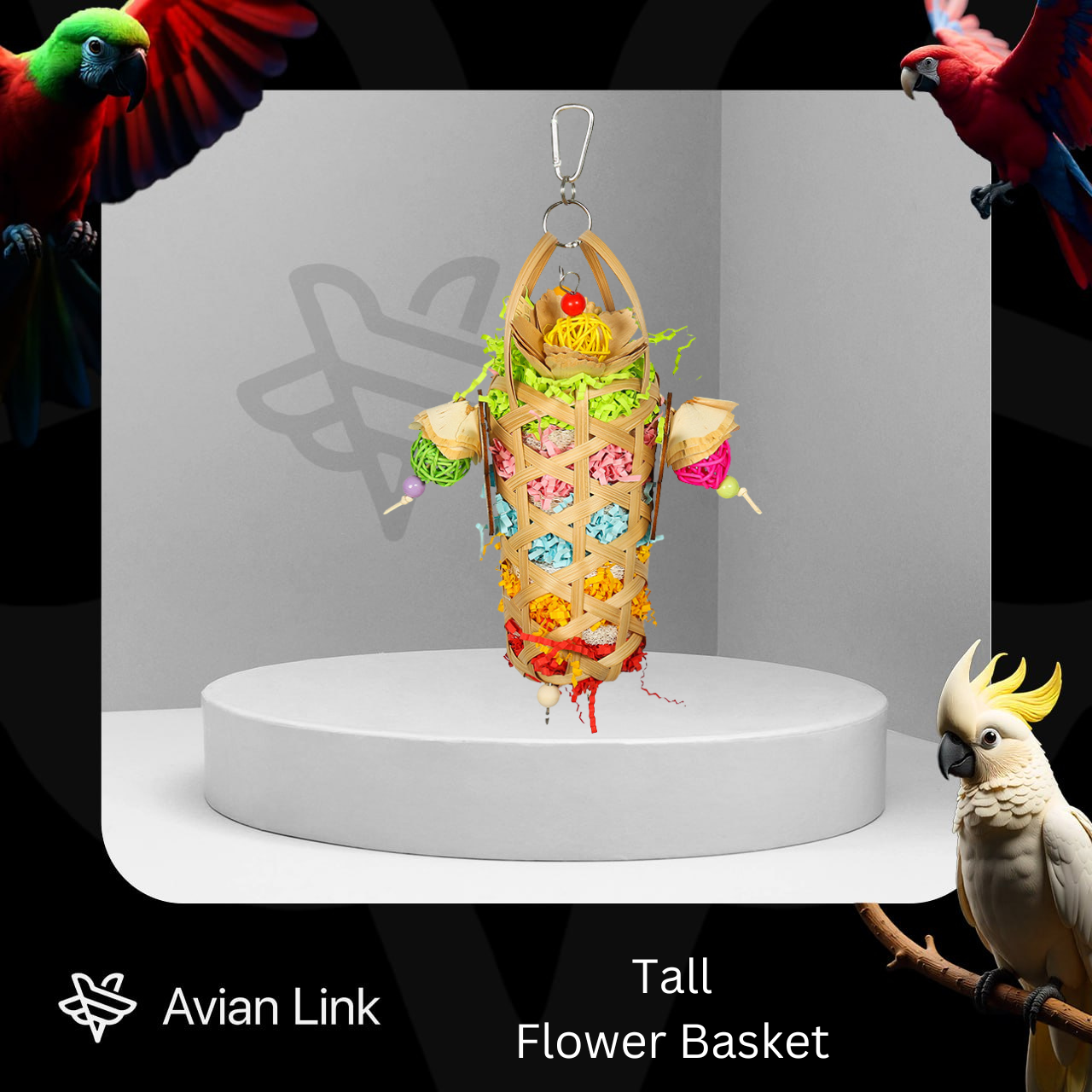 Big Bird Foraging Toy - Tall Flower Basket #2-03