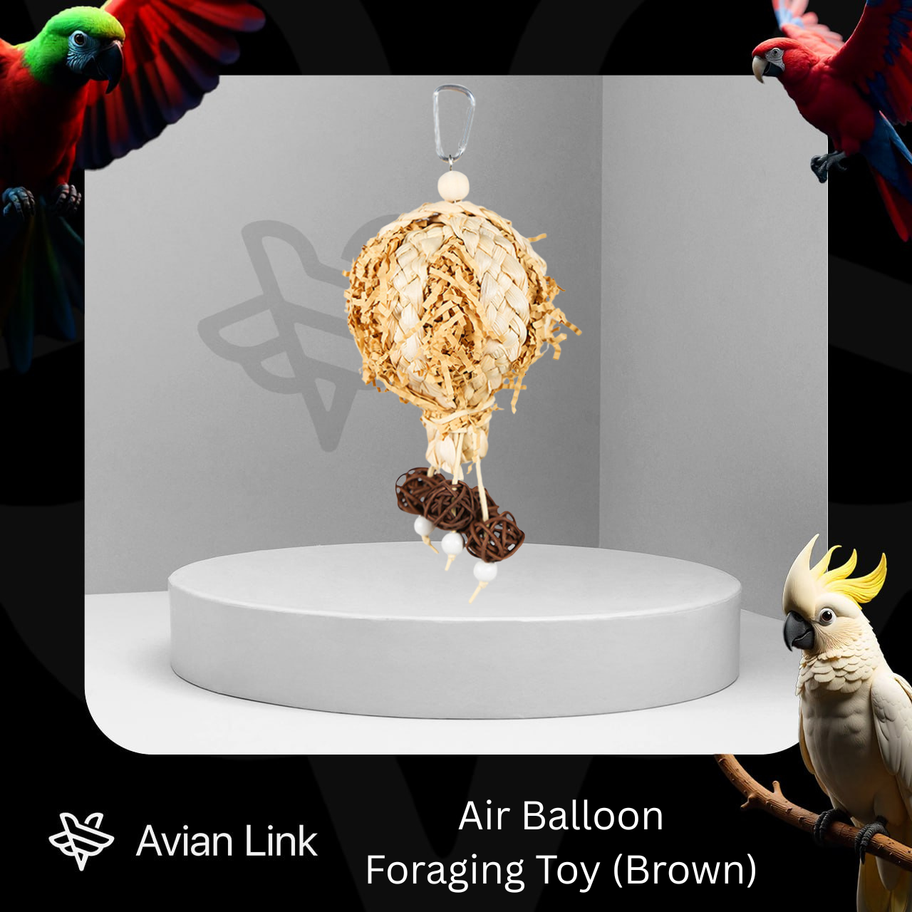 Big Bird Foraging Toy - Air Balloon (Brown) #2-06