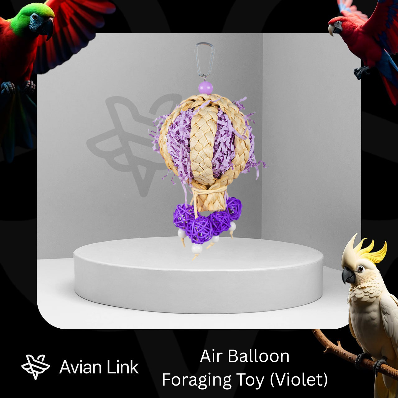 Big Bird Foraging Toy - Air Balloon (Violet) #2-08