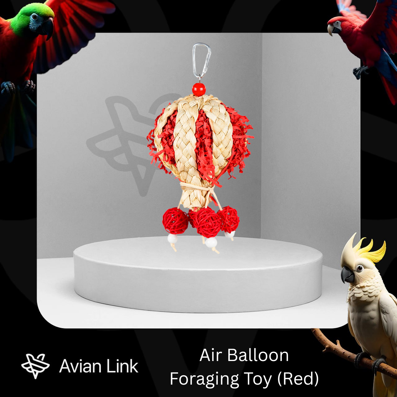 Big Bird Foraging Toy - Air Balloon (Red) #2-09