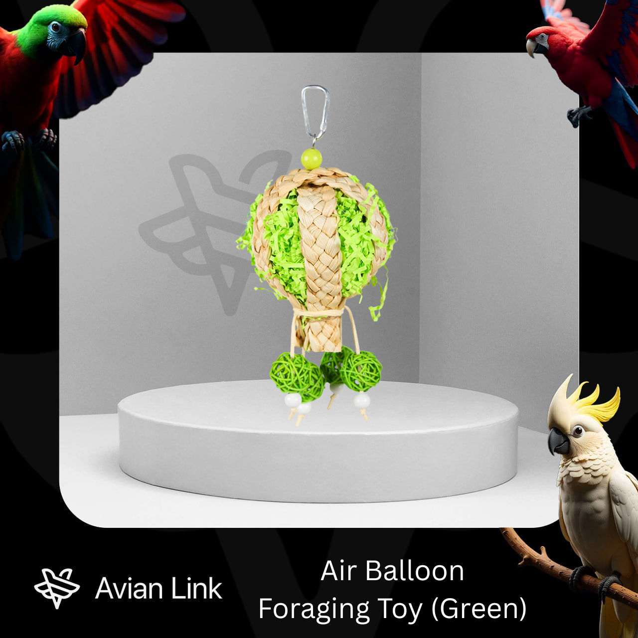 Big Bird Foraging Toy - Air Balloon (Green) #2-10