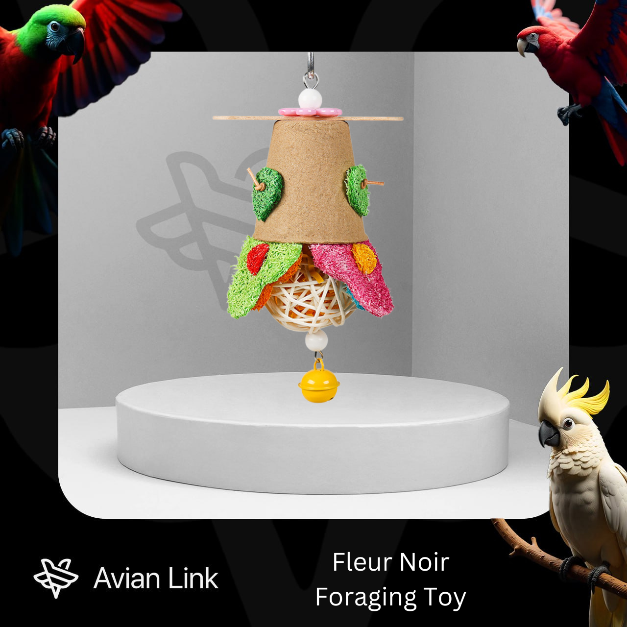 Big Bird Foraging Toy - Fleur Noir #2-23