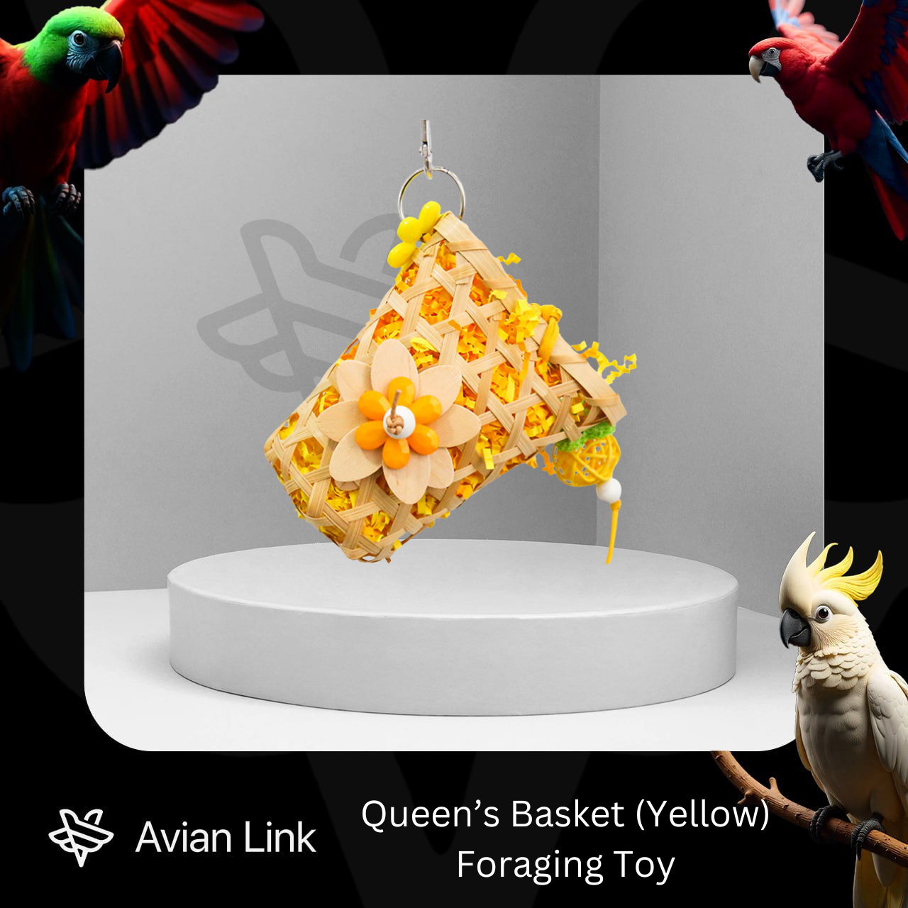 Big Bird Foraging Toy - Queen’s Basket (Yellow) #2-24