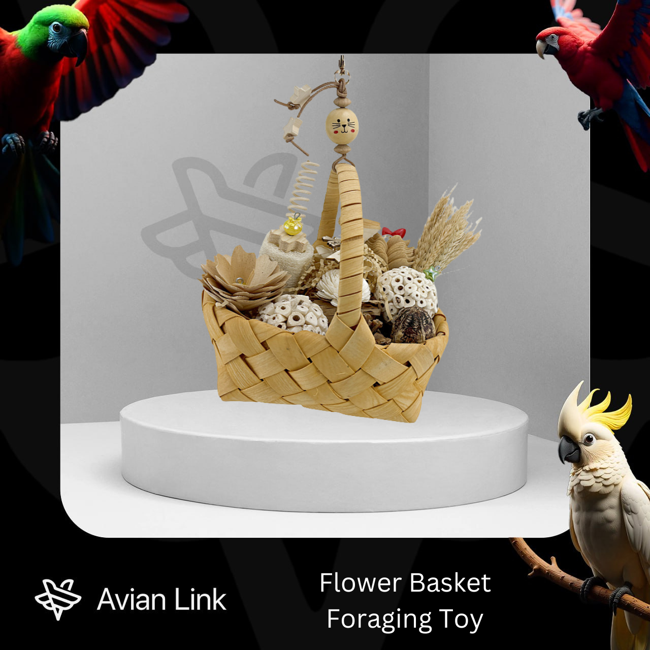Big Bird Foraging Toy - Flower Basket #2-35