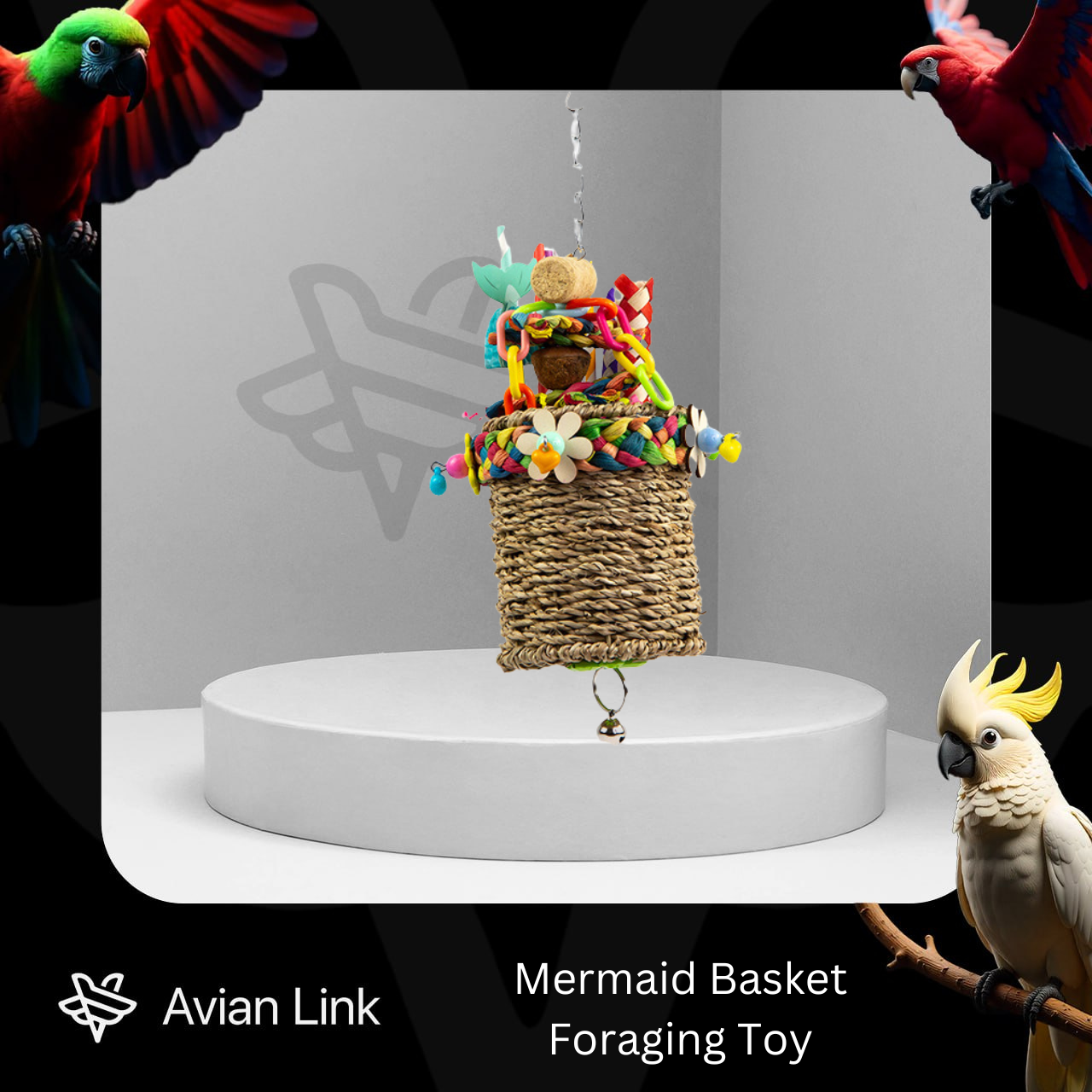 Big Bird Foraging Toy - Mermaid Basket #2-38