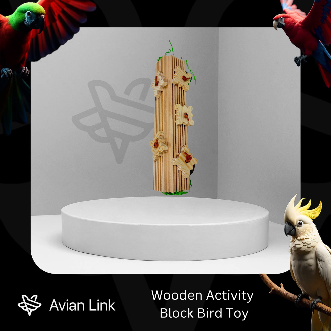 Wooden Activity Block Bird Toy #3-02